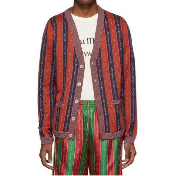 Gucci V-Neck Horsebit Chain Knit Cardigan - Picture 10 of 16